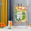 Bình Đựng Nước Thuỷ Tinh 4L Decor Phòng Sang Chảnh Có Vòi Vặn Tiện Lợi, Có Kệ Sắt, Bình Ngâm Hoa Quả, Ngâm Sấu Siêu Đẹp