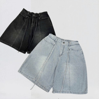 [Cực Chất Mùa Hè] Quần Jean Ngố Nữ Mei clothing shop - Form Rộng Ống Suông - Cạp Chun Co Giãn Kèm Dây Buộc Cá Tính