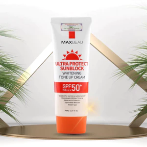 Kem Chống Nắng Maxbeau Ultra Protect 70ml Hàn Quốc Nâng Tone Kháng Nước Trắng Da Chính Hãng