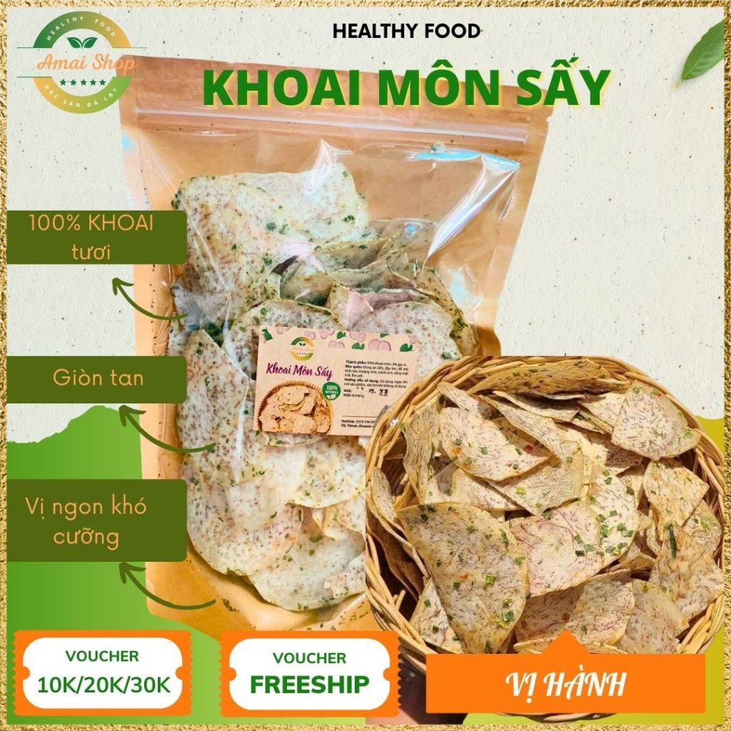 KHOAI MÔN SẤY HÀNH AMAI LOẠI 1 - GIÒN TAN - THƠM NGON TRÒN VỊ - NÔNG SẢN SẠCH NGUYÊN CHẤT 100%