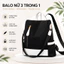 Balo Nữ 3 Trong 1 Chống Nước Cao Cấp, Balo Đeo Vai Đeo Lưng Xách Tay Đa Năng, Túi Đi Học Đi Làm Thời Trang TN28