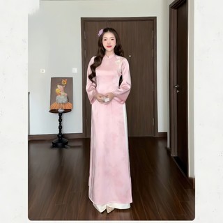 Áo Dài TƯỜNG-VY, Áo Dài Truyền Thống Phối Nơ Cách Điệu, Phù Hợp Đi Dậy-Đi Chụp Phong Cảnh - Áo Dài YUME