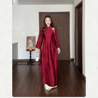 Áo Dài TƯỜNG-VY, Áo Dài Truyền Thống Phối Nơ Cách Điệu, Phù Hợp Đi Dậy-Đi Chụp Phong Cảnh - Áo Dài YUME