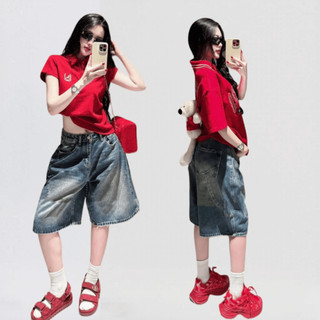 Quần Jean Ngố Baggy Mei Clothing - Quần Short Ngố Jean Nữ Oversize Hack Dáng Thoải Mái
