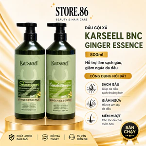 Cặp Dầu Gội Xả Gừng Karseell BNC 800ml | Sạch Thoáng Da Đầu, Tóc Mềm Mượt & Bóng Khỏe