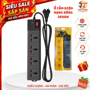 Ổ cắm điện, ổ cắm đa năng Rạng Đông 2500W dây 3M 5M tự ngắt chống giật chống cháy