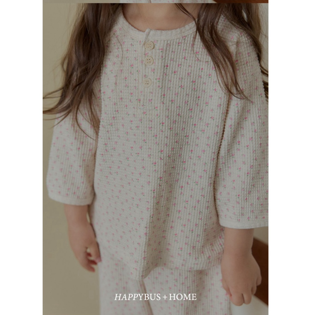 Bộ Happybus fulltag chất waffle mềm (chất waffle hè không giữ nhiệt) size 120-130-140