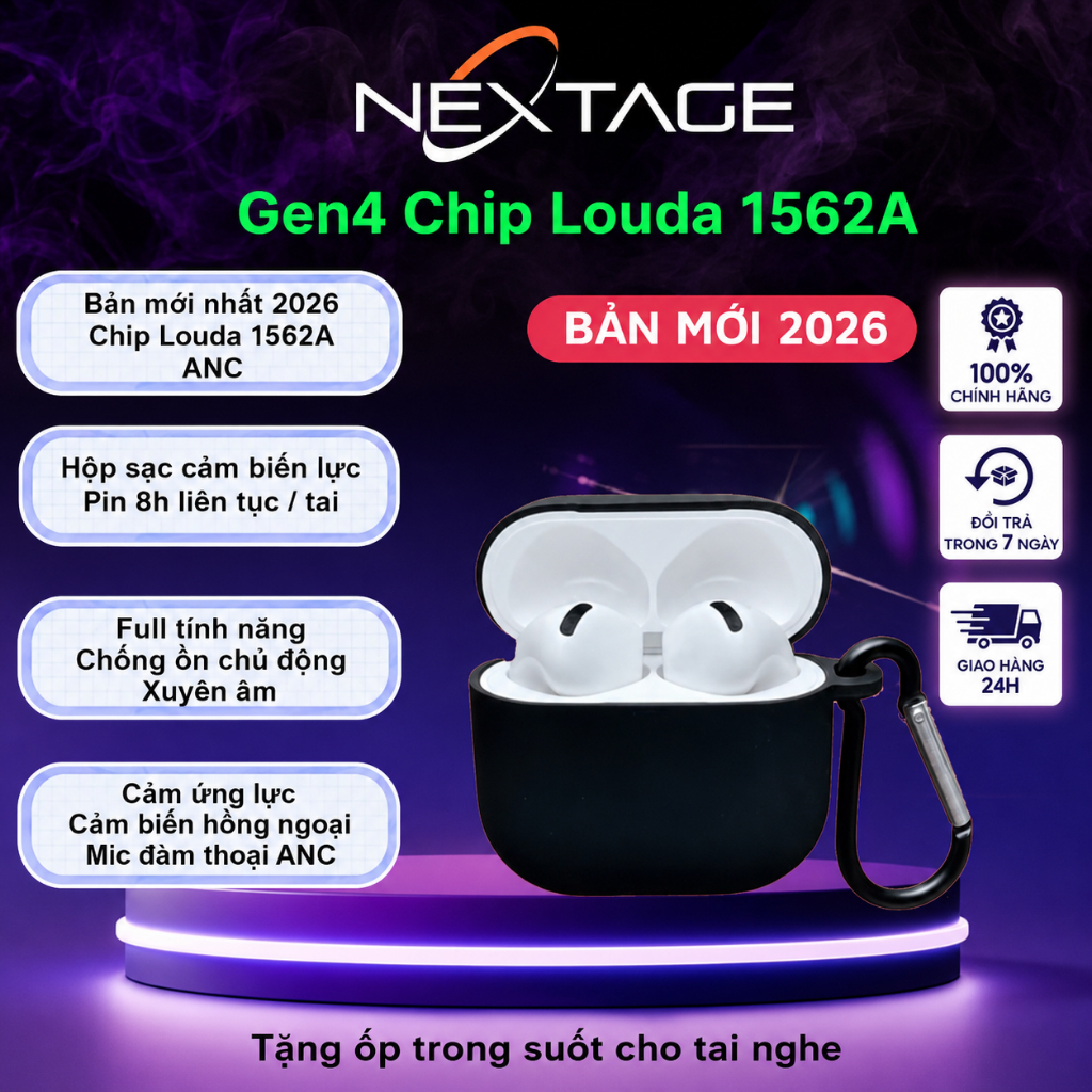 Tai Nghe Bluetooth A4 Chip Louda 1562A - Chống Ồn - Xuyên Âm tốt - Bass Treble Căng -  Pin Trâu - Bảo Hành 12 Tháng