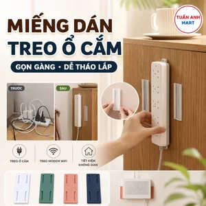 Combo 15 cái Miếng dán tường treo ổ cắm điện, Modem Wifi thông minh tiện dụng