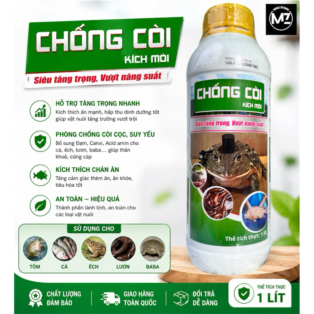 Dịch Đạm Sâu Canxi, Chống Còi, Kích Mồi Trên Cá, Ếch, Lươn, BaBa... (Chai 1 lít)