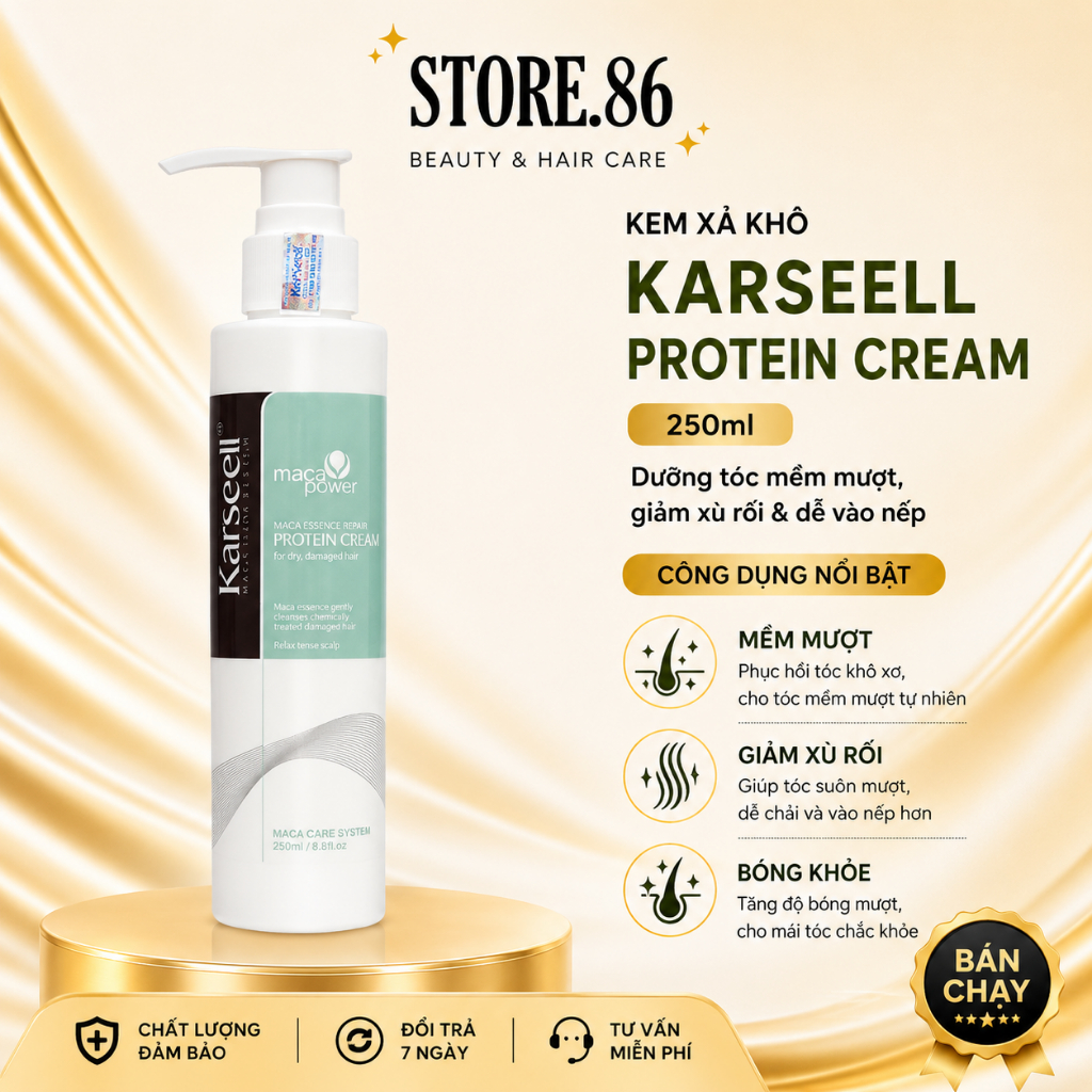 Kem Xả Khô Karseell 250ml | Dưỡng Tóc Mềm Mượt, Giảm Xù Rối & Dễ Vào Nếp