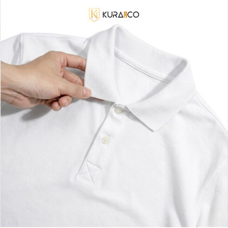 Áo polo trắng KURA MAN vải cá sấu Cotton thoáng mát lịch lãm, năng động, trẻ trung, sang trọng