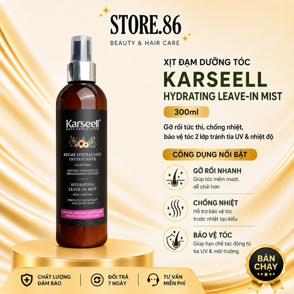 Kem Xả Khô Karseell 250ml | Dưỡng Tóc Mềm Mượt, Giảm Xù Rối & Dễ Vào Nếp