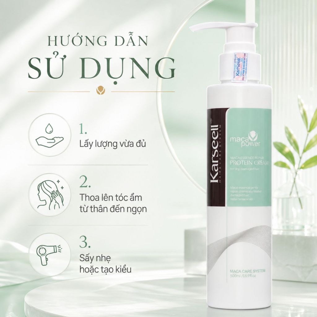 Kem Xả Khô Karseell 250ml | Dưỡng Tóc Mềm Mượt, Giảm Xù Rối & Dễ Vào Nếp