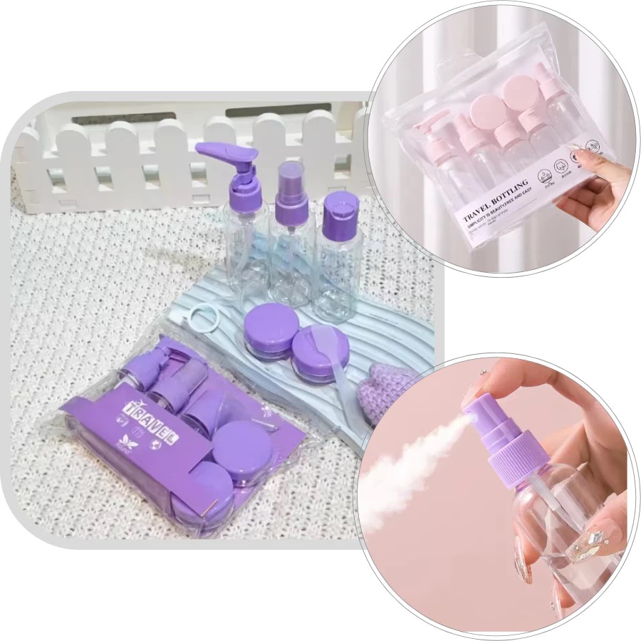 [Mua 5 tặng 1] Bộ Chiết Mỹ Phẩm Du Lịch 5 Món Mini Tiện Lợi dùng cho nước hoa, sữa tắm, kem.