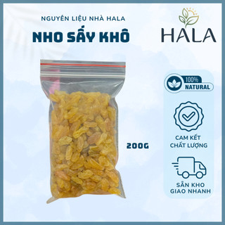 Túi 200g - 500g Nho Sấy Khô Màu Vàng Đẹp, Loại Ngon, Dẻo, Vị Chua Ngọt - HALA