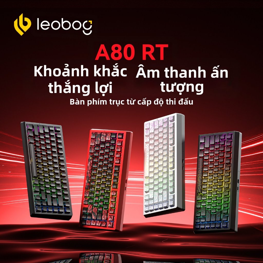 { HỎA TỐC } Bàn Phím GAMING LEOBOG A80RT PHÍM HE Từ Tính - Rapid Trigger Siêu Nhạy 0.01mm, Độ Trễ 0.1ms Chuyên Game FPS