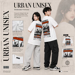 Áo Thun Unisex Oversize Urban Underground Local Brand, Áo Phông Streetwear In Lưng Form Rộng Nam Nữ