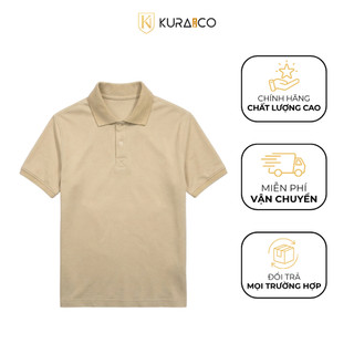 Áo polo màu be KURA MAN vải cá sấu Cotton sang trọng, lịch sự, trẻ trung, dễ phối