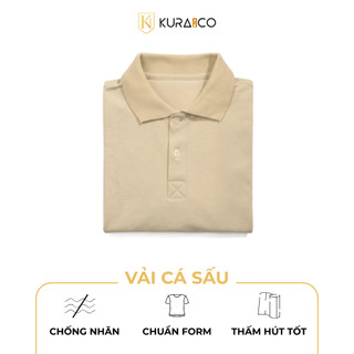 Áo polo màu be KURA MAN vải cá sấu Cotton sang trọng, lịch sự, trẻ trung, dễ phối