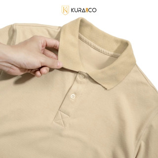 Áo polo màu be KURA MAN vải cá sấu Cotton sang trọng, lịch sự, trẻ trung, dễ phối