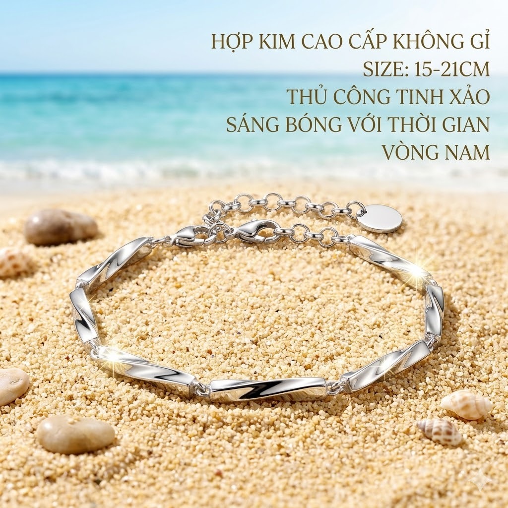 (HỢP KIM BẠC) Lắc tay đôi "Love Ocean" lãng mạn couple , vòng đôi vỏ sò đại dương tình yêu chất liệu bền lâu IMOON