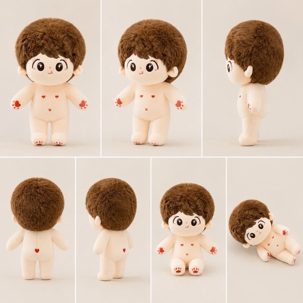 Búp bê bông nam 20cm, gấu bông búp bê nam, đồ chơi bé trai, búp bê nhồi bông GUAILA TOYs 2026 phụ kiện decor, quà tặng
