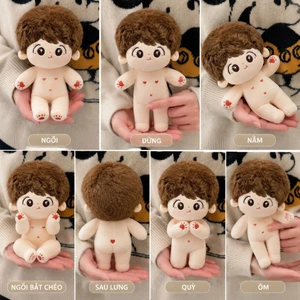 Búp bê bông nam 20cm, gấu bông búp bê nam, đồ chơi bé trai, búp bê nhồi bông GUAILA TOYs 2026 phụ kiện decor, quà tặng