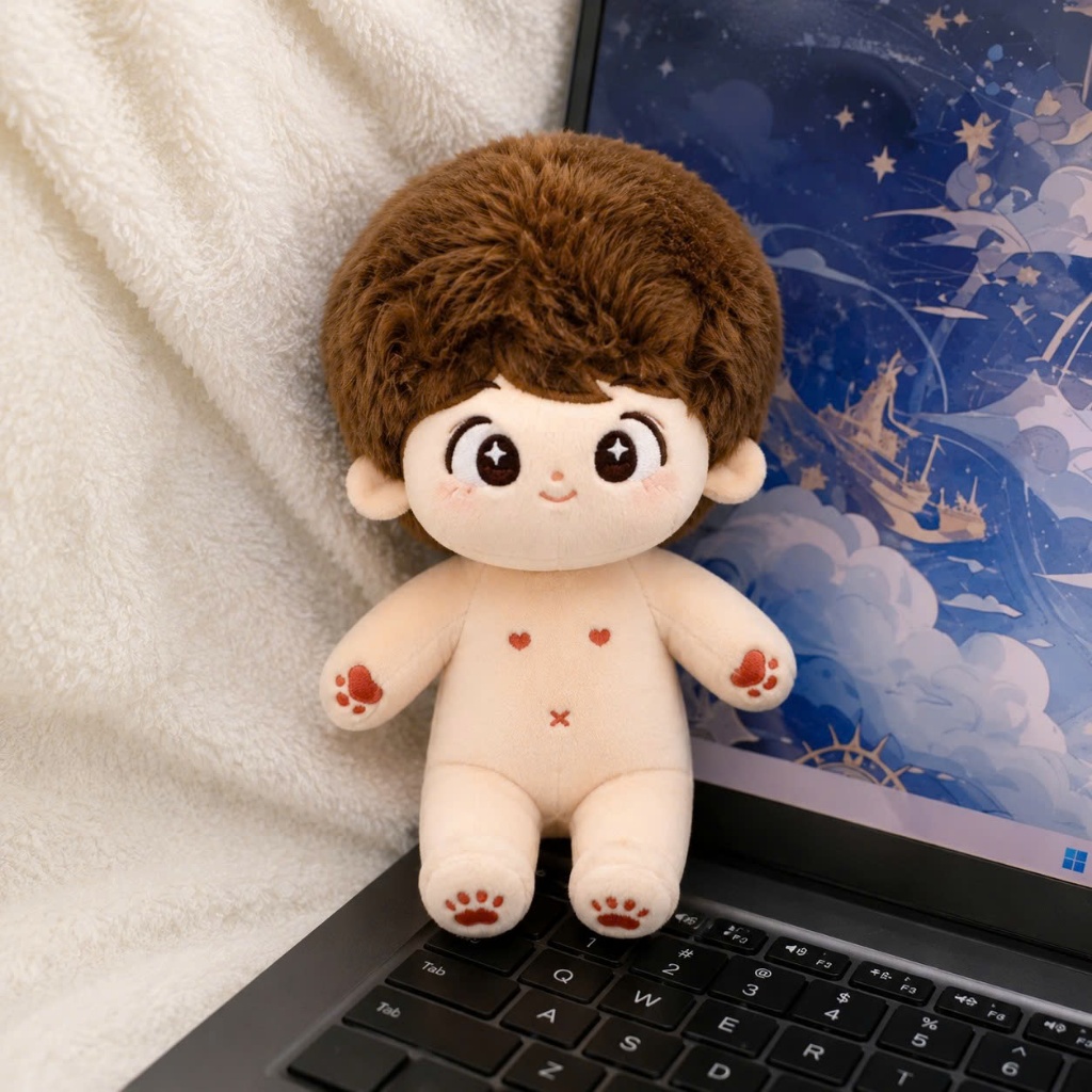 Búp bê bông nam 20cm, gấu bông búp bê nam, đồ chơi bé trai, búp bê nhồi bông GUAILA TOYs 2026 phụ kiện decor, quà tặng