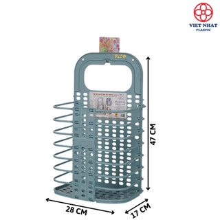 Giỏ Đựng Đồ Gấp Gọn 3379 Giỏ Treo Tường Đựng Quần Áo Sách Vở Đồ Chơi Cho Bé Nhựa Việt Nhật / D28xR17xC47 (cm)