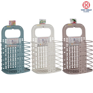 Giỏ Đựng Đồ Gấp Gọn 3379 Giỏ Treo Tường Đựng Quần Áo Sách Vở Đồ Chơi Cho Bé Nhựa Việt Nhật / D28xR17xC47 (cm)