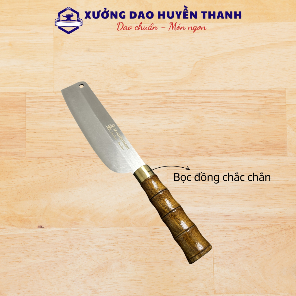 Dao Gọt Hoa Quả Thép Kháng Han Rỉ, XƯỞNG DAO HUYỀN THANH sắc bén chuyên gọt hoa quả trái cây tiện lợi cán đốt trúc.