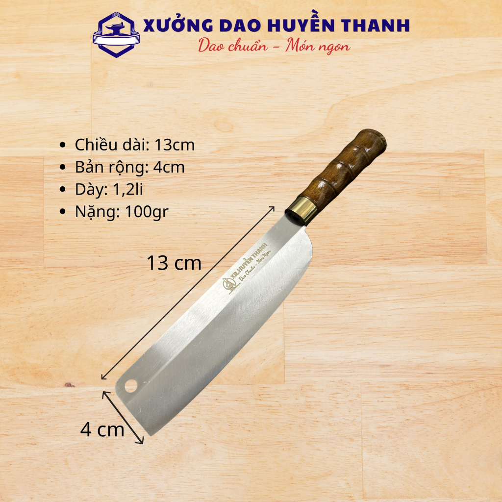 Dao Gọt Hoa Quả Thép Kháng Han Rỉ, XƯỞNG DAO HUYỀN THANH sắc bén chuyên gọt hoa quả trái cây tiện lợi cán đốt trúc.