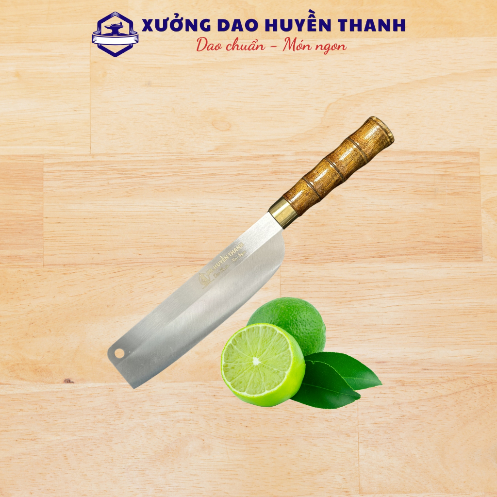 Dao Gọt Hoa Quả Thép Kháng Han Rỉ, XƯỞNG DAO HUYỀN THANH sắc bén chuyên gọt hoa quả trái cây tiện lợi cán đốt trúc.