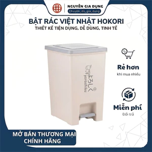 Thùng( bật) rác vuông HOKORI nhựa VIỆT NHẬT cao cấp - 10L-Phù hợp sử dụng cho nhà bếp, vệ sinh, văn phòng 8061
