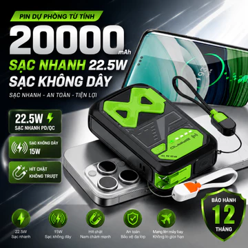 Sạc Dự Phòng Đa Năng 5 in 1 dung lượng 20000mah Củ Sạc Nhanh, Sạc Dự phòng 10.000 20.000