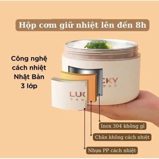 [TẶNG TÚI + ĐŨA THÌA] Hộp Đựng Cơm Giữ Nhiệt 3 Tầng Tặng Kèm Đũa Thìa, Hộp Cơm Văn Phòng Tiện Lợi