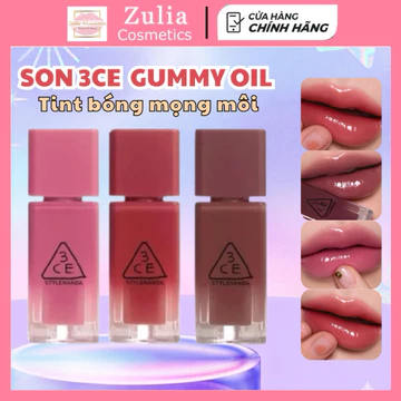Son Tint Bóng 3CE Gummy Oil Tint Căng Mọng Dưỡng Ẩm 4g