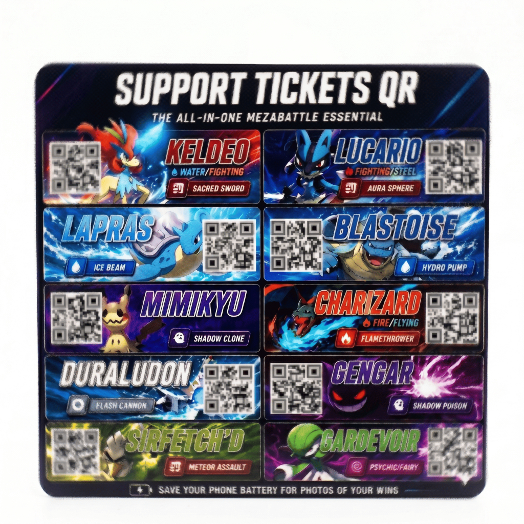 Support Mezastar Sticker QR Triệu Hồi Monster Hỗ Trợ Chiến Đấu Quét Máy Mezastar 2 Mặt