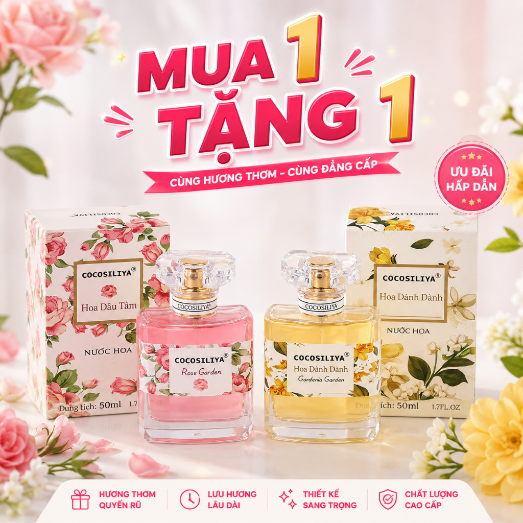 [MUA 1 TẶNG 1] Nước Hoa COCOSILIYA kiểu mới dùng cho đi tiệc , du lịch ,pinic thơm dịu nhẹ Chai 50ML