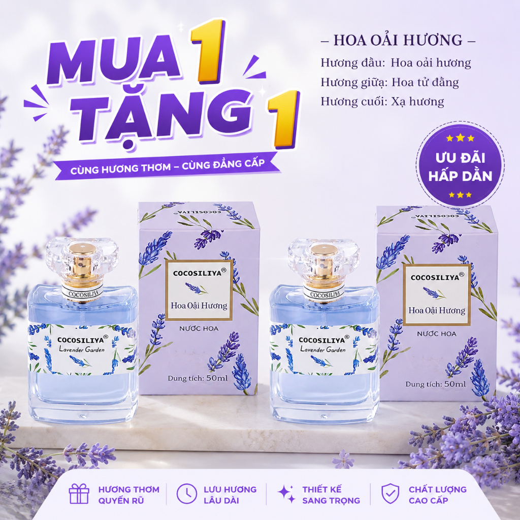 [MUA 1 TẶNG 1] Nước Hoa COCOSILIYA kiểu mới dùng cho đi tiệc , du lịch ,pinic thơm dịu nhẹ Chai 50ML