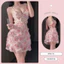 V19. Váy Ngủ Charm Likou,Lụa QCCC,Màu Sắc Xanh Ngọc Sang Trọng Phối Hoa Nổi