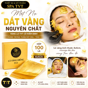 HỘP VÀNG LÁ TVT 100 LÁ 4X4CM, MẶT NẠ DÁT VÀNG HỖ TRỢ CHĂM SÓC DA CHUYÊN NGHIỆP