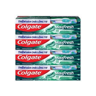 [Livestream] Bộ 4 Kem đánh răng Colgate Maxfresh the mát thổi bùng sảng khoái 225g/tuýp tặng bàn chải