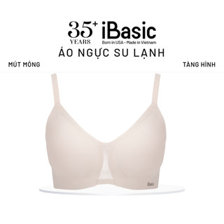 Áo ngực nữ su mút mỏng iBasic V deep che mỡ lưng, không lộ viền phối lưới BRAW179