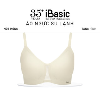 Áo ngực nữ su mút mỏng iBasic V deep che mỡ lưng, không lộ viền phối lưới BRAW179