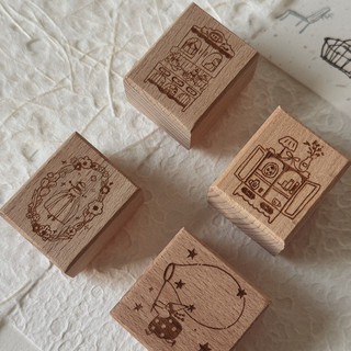Dấu gỗ rubber stamp Little Quirk vintage style
