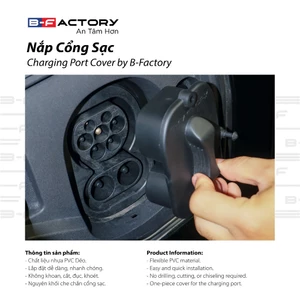 B-FACTORY Nắp Cổng Sạc CCS2 Nhựa PVC Dẻo Cho Xe Điện Có Cổng CCS2 Đen