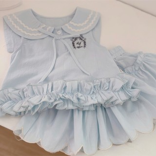 Quần áo trẻ em, Set thuỷ thủ xanh bé gái 9-26kg S2147 Tiểu Yến KID
