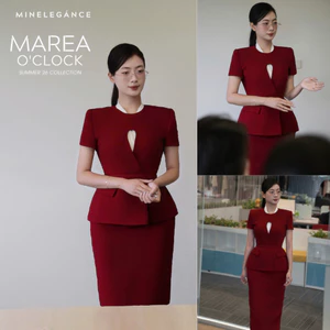 MINELEGÁNCE | SET VEST GIỌT LỆ CHÂN VÁY CHỮ A CÁCH ĐIỆU, SANG TRỌNG - MIN265